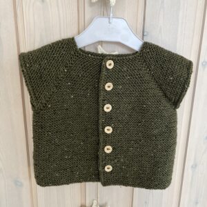 Garter stitch vest for baby and children. Knitting pattern. Vest with buttons.  