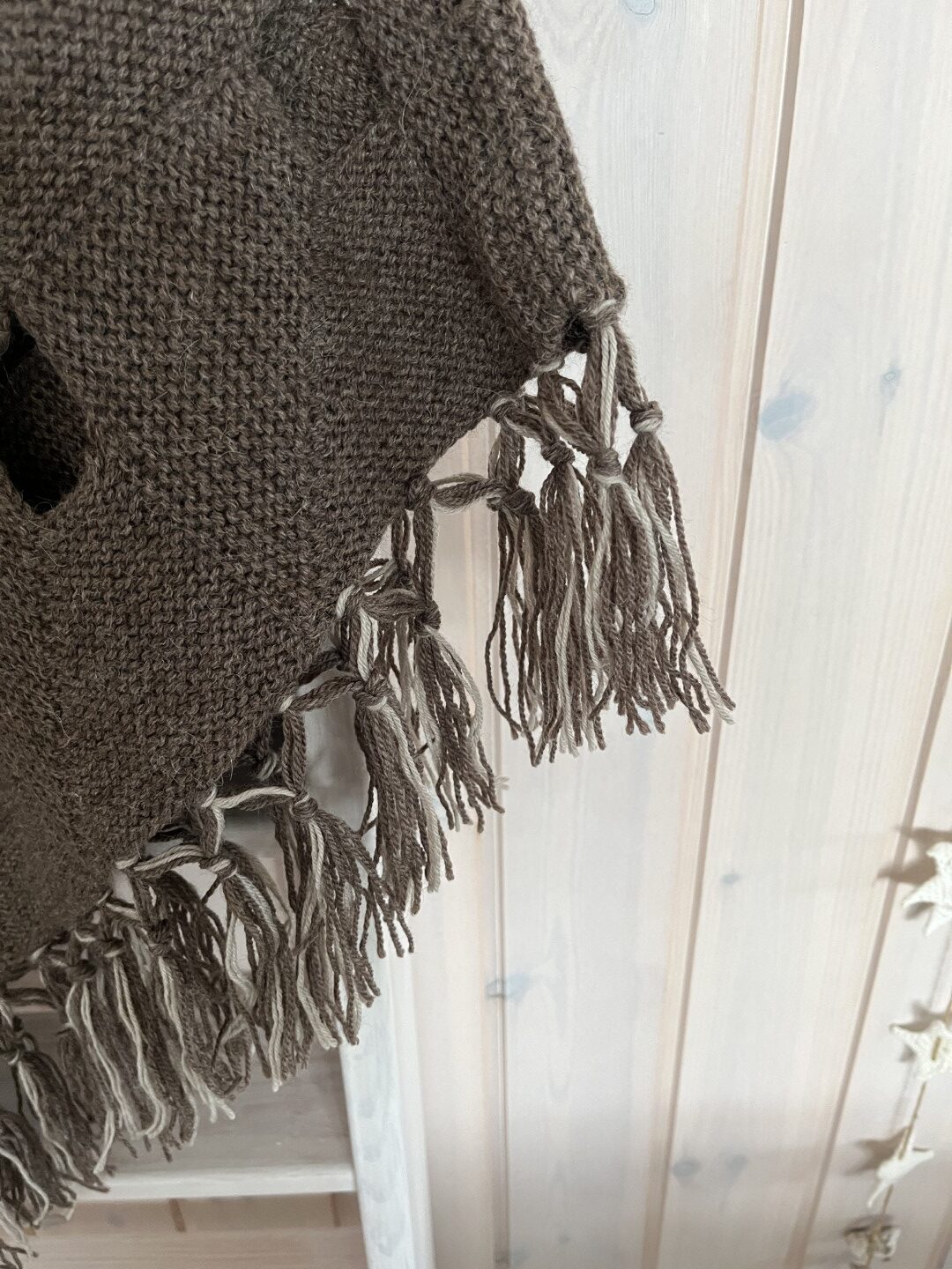 Strikket poncho af dominofirkanter, opskrift - Billede 3