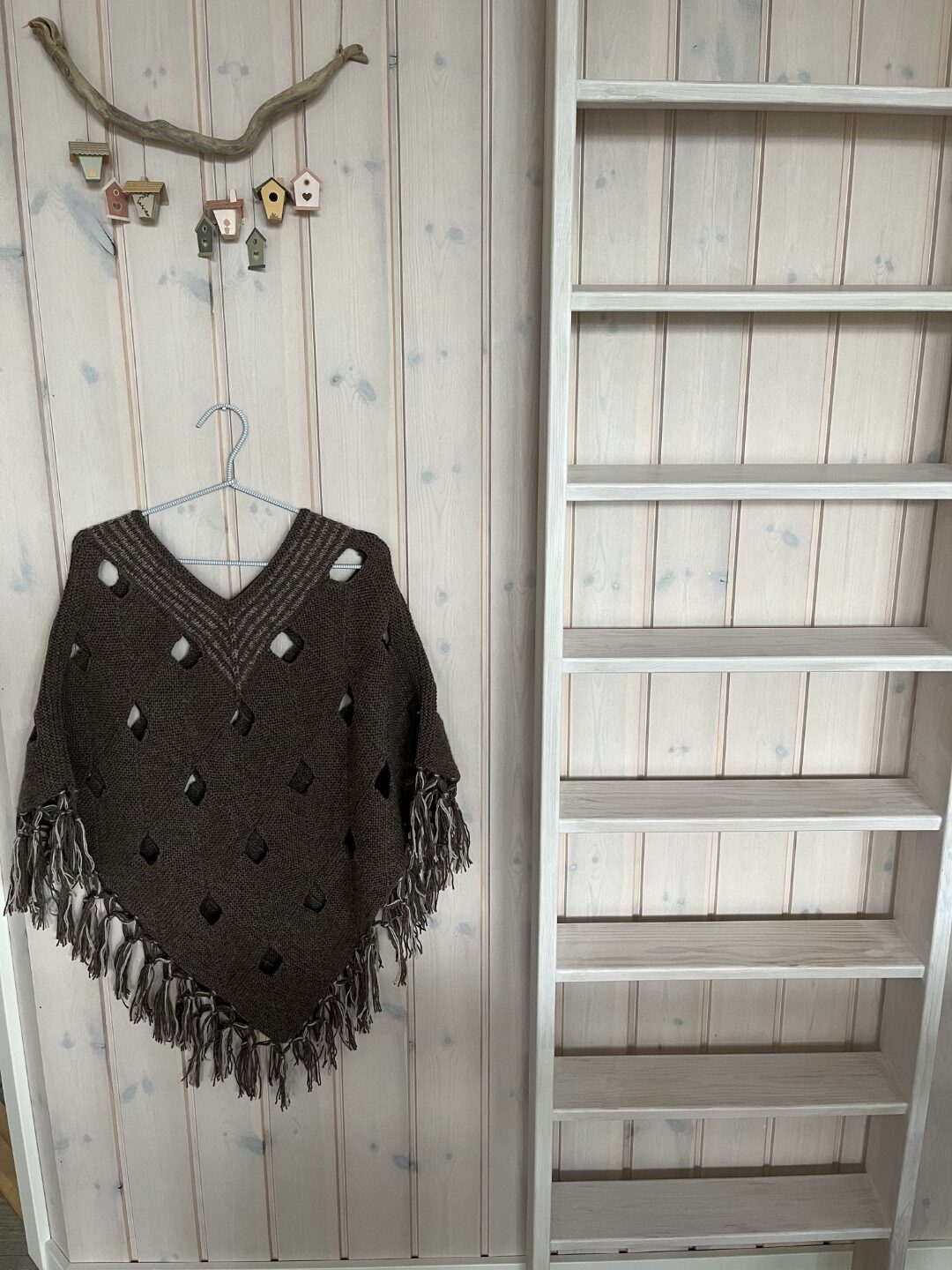 Strikket poncho af dominofirkanter, opskrift - Billede 4