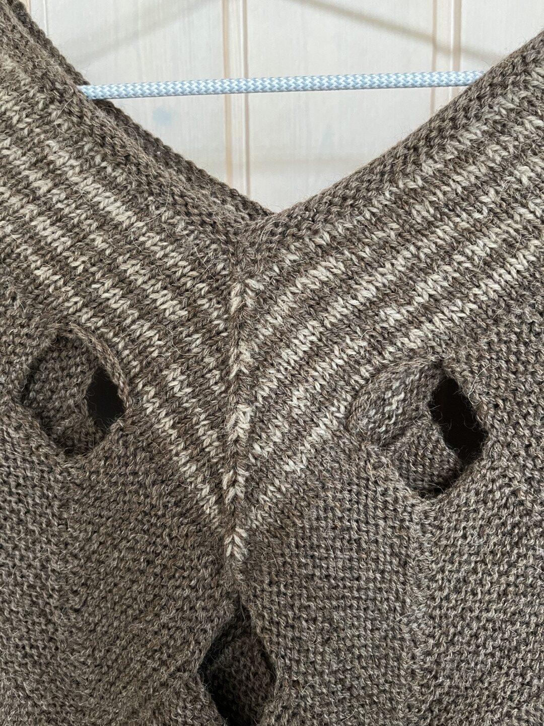 Strikket poncho af dominofirkanter, opskrift - Billede 6