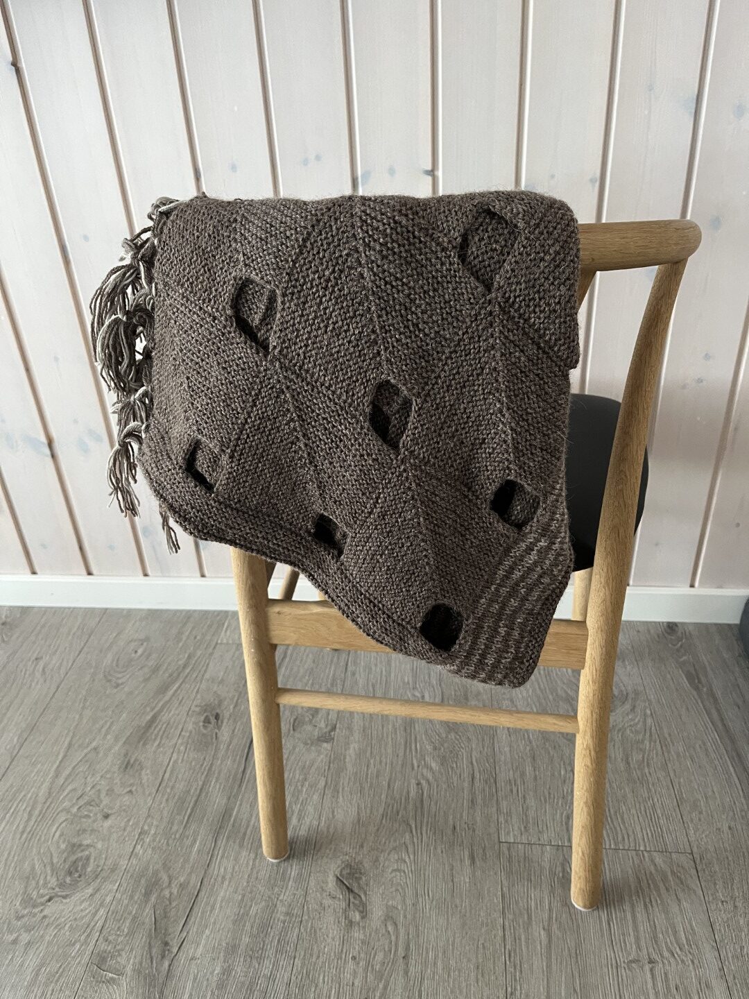 Strikket poncho af dominofirkanter, opskrift - Billede 7